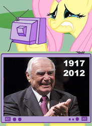 Size: 563x771 | Tagged: safe, fluttershy, human, pony, g4, ernest borgnine, exploitable meme, irl, meme, photo, tv meme