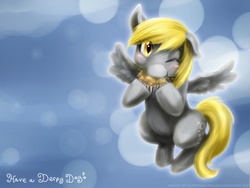Size: 1600x1200 | Tagged: safe, artist:slifertheskydragon, derpy hooves, pegasus, pony, g4, bubble, female, mare, muffin, solo