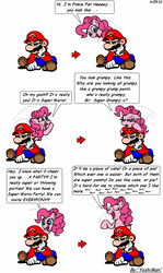 Size: 862x1443 | Tagged: safe, artist:yoshiman1118, pinkie pie, g4, comic, crossover, male, mario, mariopie, nintendo, super mario bros.