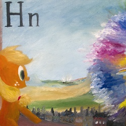 Size: 1500x1500 | Tagged: safe, artist:tridgeon, applejack, g4, elements of harmony, oil painting, sonic rainboom, traditional art