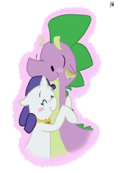 Size: 525x764 | Tagged: safe, artist:inkypaws-productions, rarity, spike, g4, female, fire ruby, interspecies, male, ship:sparity, shipping, straight
