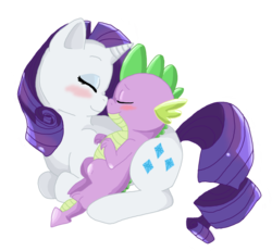 Size: 900x832 | Tagged: safe, artist:a-perfect-rose, rarity, spike, dragon, pony, unicorn, g4, female, interspecies, male, mare, ship:sparity, shipping, simple background, straight, transparent background