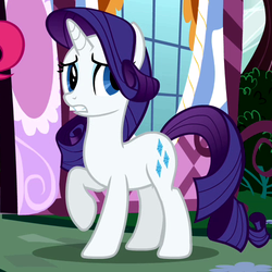 Size: 500x500 | Tagged: safe, screencap, rarity, pony, unicorn, g4, cropped, female, mare, raised hoof, solo