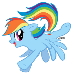 Size: 1000x1000 | Tagged: safe, artist:empty-10, rainbow dash, pegasus, pony, g4, cute, female, flying, hooves, mare, open mouth, signature, simple background, solo, spread wings, vector, white background, wings