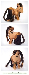 Size: 1559x3978 | Tagged: safe, pony, customized toy, irl, loincloth, photo, princess leia, slave leia outfit, star wars, toy