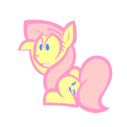 Size: 2000x2000 | Tagged: safe, artist:lazy, fluttershy, pony, g4, female, hiding, high res, simple background, solo