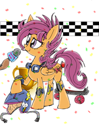 Size: 2586x3297 | Tagged: safe, artist:dashiepie, scootaloo, g4, helmet, older, older scootaloo, skateboard