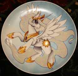 Size: 2066x2016 | Tagged: safe, artist:sandyschreiber, princess celestia, g4, craft, high res, photo, plate