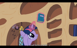 Size: 1024x640 | Tagged: safe, screencap, twilight sparkle, g4, my little pony: friendship is magic, secret of my excess, youtube caption