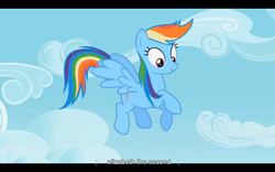 Size: 1024x640 | Tagged: safe, screencap, rainbow dash, g4, secret of my excess, female, queen elizabeth ii, youtube caption