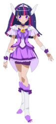 Size: 477x1057 | Tagged: safe, artist:obscuresaku, twilight sparkle, human, g4, cosplay, female, humanized, precure, simple background, solo, transparent background