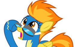 Size: 5000x3113 | Tagged: safe, artist:realboser, spitfire, pegasus, pony, g4, hurricane fluttershy, my little pony: friendship is magic, female, goggles, high res, looking up, open mouth, show accurate, simple background, solo, transparent background, vector