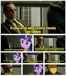 Size: 667x775 | Tagged: safe, twilight sparkle, pony, unicorn, g4, agent smith, andrew hussie, comic, crossover, homestuck, the matrix