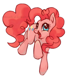 Size: 750x870 | Tagged: dead source, safe, artist:shironiki, pinkie pie, earth pony, pony, g4, female, mare, open mouth, simple background, solo, transparent background