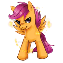 Size: 500x500 | Tagged: safe, artist:shironiki, scootaloo, pegasus, pony, g4, female, filly, foal, simple background, solo, transparent background