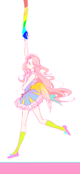 Size: 500x1075 | Tagged: safe, artist:yumehime, fluttershy, human, g4, clothes, dress, humanized, pixiv, winged humanization