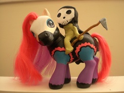 Size: 1024x768 | Tagged: artist needed, safe, earth pony, pony, g3, customized toy, irl, photo, scythe, toy