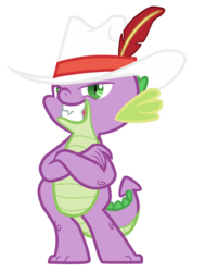 Size: 1277x1693 | Tagged: safe, artist:multiversecafe, spike, dragon, g4, dreamworks face, hat, male, pimp hat, simple background, solo, transparent background