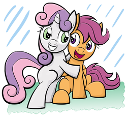 Size: 870x800 | Tagged: safe, artist:notapseudonym, scootaloo, sweetie belle, g4, faic