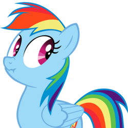 Size: 800x800 | Tagged: safe, artist:necromanteion, rainbow dash, g4, female, liarpony, scrunchy face