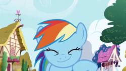 Size: 640x360 | Tagged: safe, screencap, rainbow dash, pony, friendship is magic, g4, season 1, eyes closed, female, mare, solo