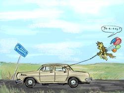 Size: 800x600 | Tagged: safe, artist:agm, human, balloon, car, volga