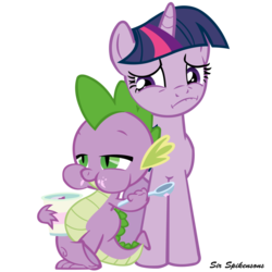 Size: 900x900 | Tagged: safe, artist:sirspikensons, spike, twilight sparkle, g4, it's about time, ice cream, simple background, transparent background, vector