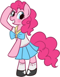 Size: 350x450 | Tagged: safe, artist:lulubell, pinkie pie, earth pony, pony, g4, bipedal, clothes, dress, female, simple background, solo, transparent background