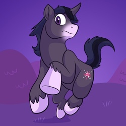 Size: 500x500 | Tagged: safe, twilight sparkle, pony, unicorn, g4, eyes open, female, grass, horn, mare, solo, werelight shine