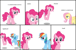 Size: 1600x1058 | Tagged: safe, fluttershy, pinkie pie, rainbow dash, g4, comedy, comic