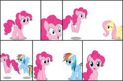 Size: 1600x1058 | Tagged: safe, fluttershy, pinkie pie, rainbow dash, g4, comic, dinosaur comics, template