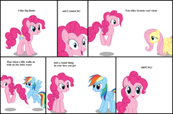 Size: 1600x1058 | Tagged: safe, fluttershy, pinkie pie, rainbow dash, g4, comedy, comic