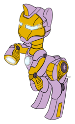 Size: 440x720 | Tagged: safe, pony, armor, iron man, male, ponified, power armor, rearing, simple background, solo, stallion, transparent background