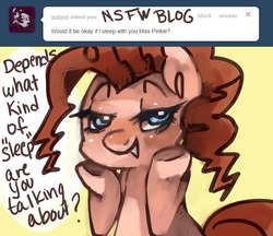 Size: 683x591 | Tagged: dead source, safe, artist:dhui, pinkie pie, ask tired pie, g4, bedroom eyes, innuendo