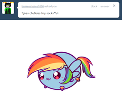 Size: 585x489 | Tagged: safe, artist:pekou, rainbow dash, ask my little chubbies, g4, chubbie, female