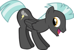 Size: 4606x3091 | Tagged: artist needed, safe, thunderlane, pegasus, pony, g4, backwards cutie mark, fun pose, high res, male, simple background, stallion, transparent background, vector