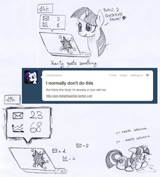 Size: 1163x1280 | Tagged: safe, artist:skutchi, twilight sparkle, pony, unicorn, ask twilight sparkle, g4, computer, crying, female, laptop computer, mare, traditional art