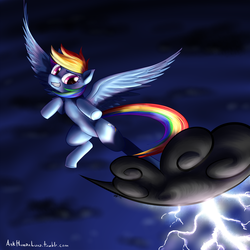 Size: 1280x1280 | Tagged: safe, artist:7nights, rainbow dash, pony, g4, female, lightning, solo