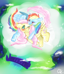 Size: 1300x1500 | Tagged: safe, artist:acidiic, fluttershy, rainbow dash, g4, female, lesbian, ship:flutterdash, shipping