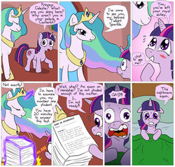 Size: 850x808 | Tagged: safe, artist:fadri, princess celestia, twilight sparkle, comic:and that's how equestria was made, g4, comic