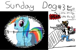 Size: 1280x853 | Tagged: safe, rainbow dash, pegasus, pony, g4, crappy art, edgy, female, furry, gun, hate, hater, haters gonna hate, imminent death, imminent murder, rifle, sniper rifle, weapon