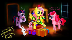 Size: 950x541 | Tagged: safe, artist:fadri, angel bunny, fluttershy, pinkie pie, twilight sparkle, comic:and that's how equestria was made, g4, fluttertree