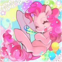 Size: 400x400 | Tagged: safe, artist:bnob, pinkie pie, earth pony, pony, g4, eyes closed, open mouth, smiling