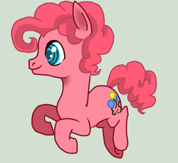 Size: 600x550 | Tagged: safe, artist:daeternal, pinkie pie, earth pony, pony, g4, adoraberry, bubble berry, cute, gray background, male, pronking, rule 63, rule63betes, simple background, smiling, solo, stallion