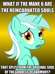 Size: 625x833 | Tagged: safe, lyra heartstrings, g4, conspiracy, conspiracy lyra, exploitable meme, image macro, meme