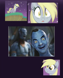 Size: 749x922 | Tagged: safe, derpy hooves, na'vi, pegasus, pony, g4, avatar (na'vi), discovery meme, exploitable meme, female, james cameron's avatar, mare, meme, mr bean