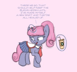 Size: 563x528 | Tagged: safe, artist:carnifex, oc, oc only, oc:velvet, pony, ask velvet, ask, coffee, coffee cup, cup, solo, tumblr