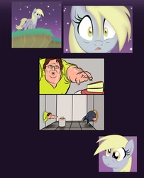 Size: 749x922 | Tagged: safe, artist:equestria-prevails, derpy hooves, pegasus, pony, g4, crossover, discovery meme, exploitable meme, female, gabe newell, mare, meme, portal, portal (valve)