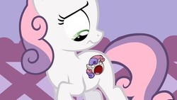 Size: 640x360 | Tagged: safe, sweetie belle, g4, alternate cutie mark, cutie mark, meme, sweetie derelle