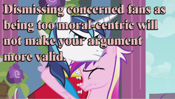 Size: 500x281 | Tagged: safe, princess cadance, shining armor, g4, bronyetiquette, gif party, image macro, meta, text